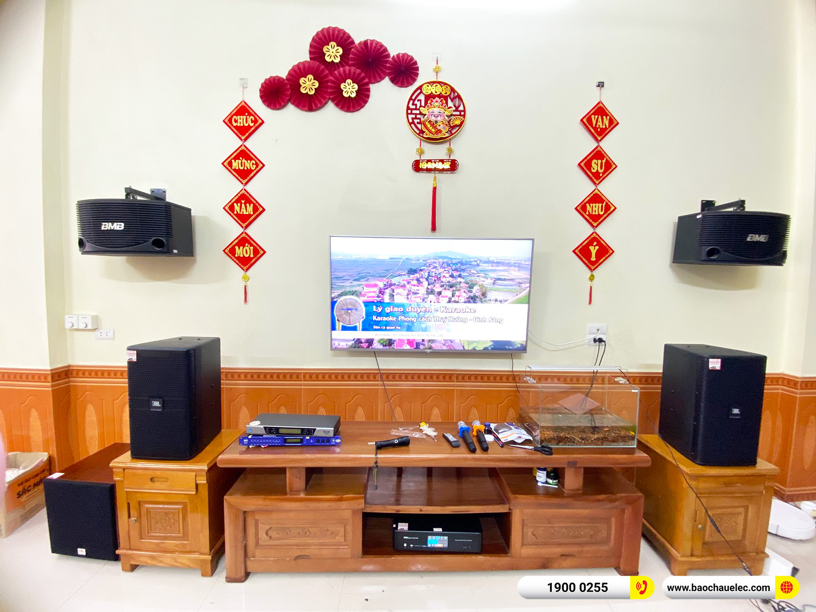 Lắp đặt dàn karaoke JBL gần 44tr cho anh Hiếu tại Bắc Giang (JBL KP4010 G2, BKSound DKA 8500, SW512C)