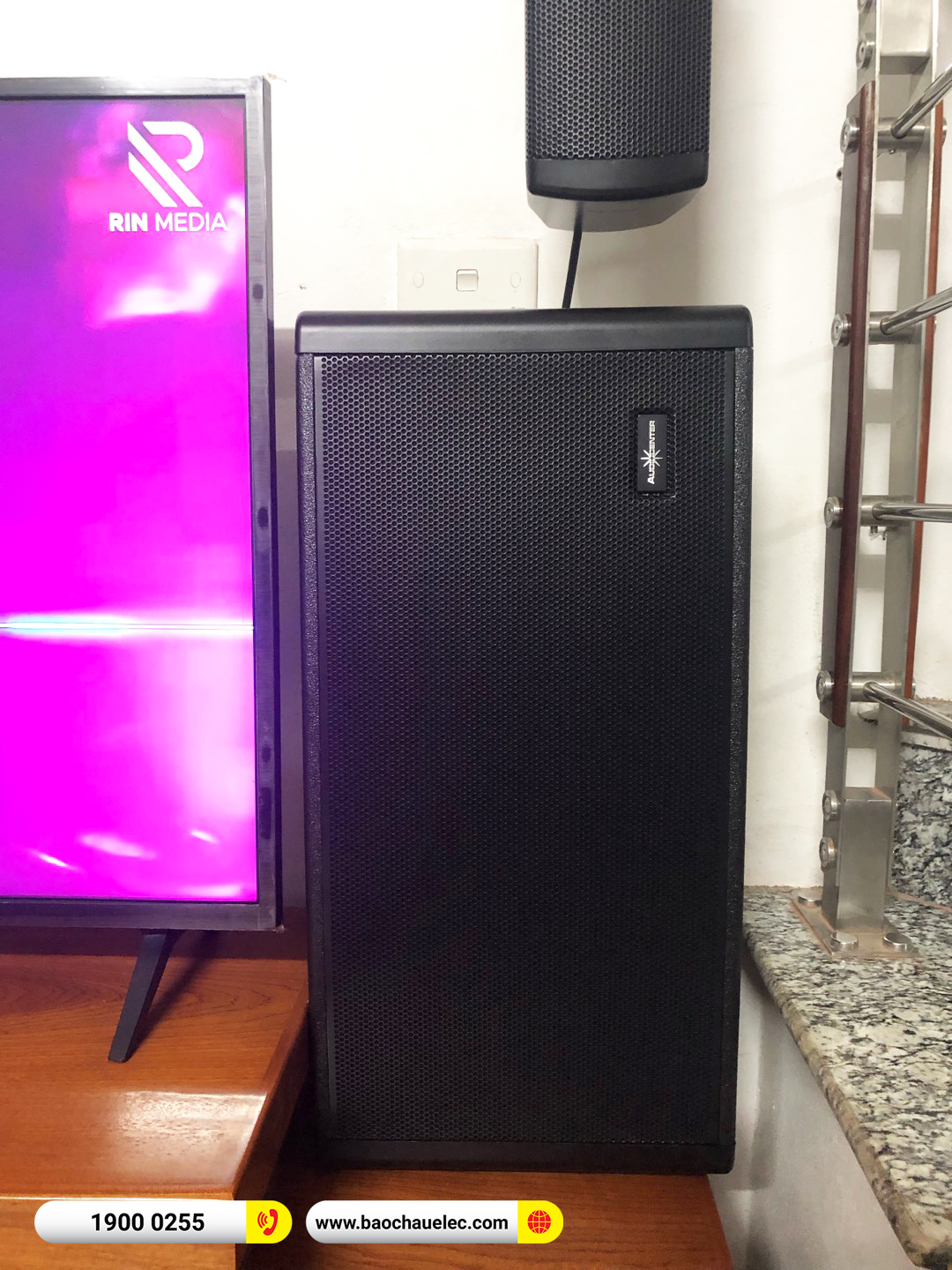 Lắp đặt dàn karaoke gắn tường Audiocenter cho anh Khuê tại Hà Nội
