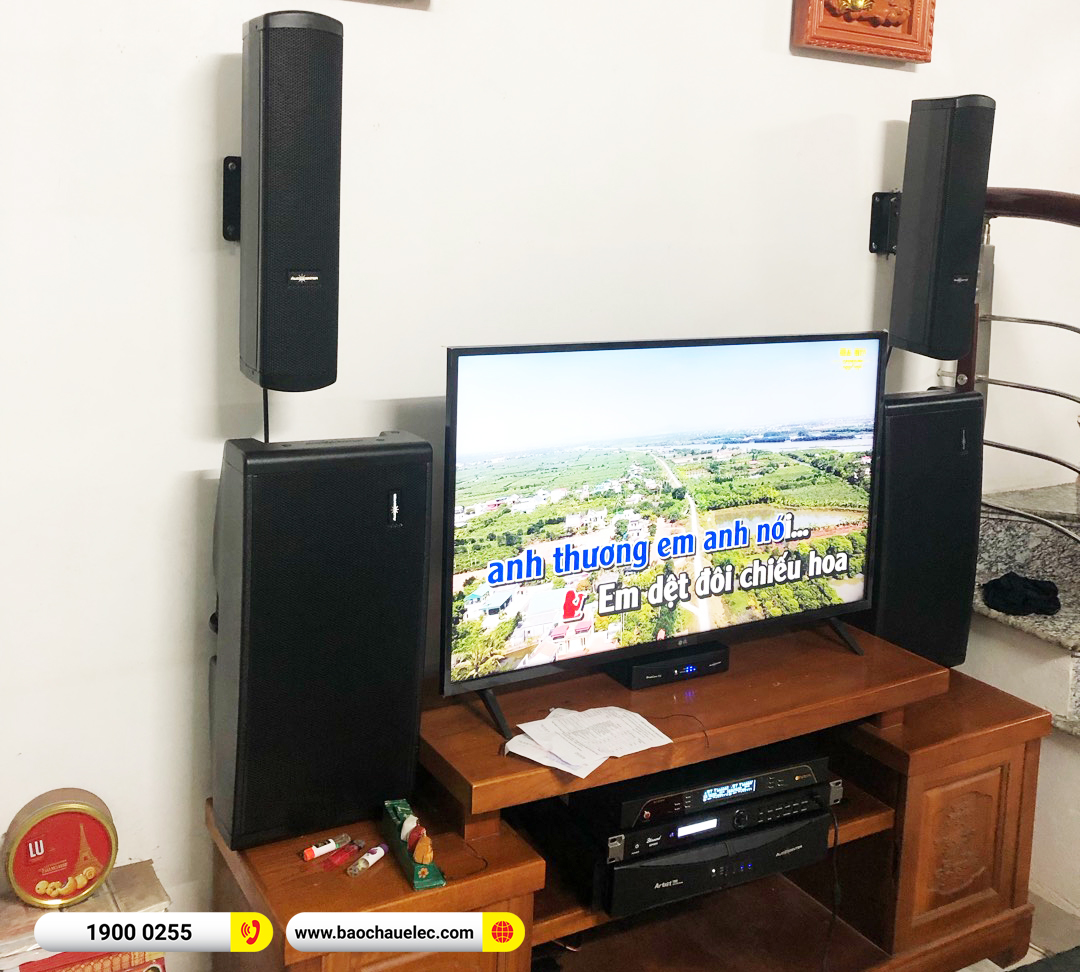 Lắp đặt dàn karaoke gắn tường Audiocenter cho anh Khuê tại Hà Nội