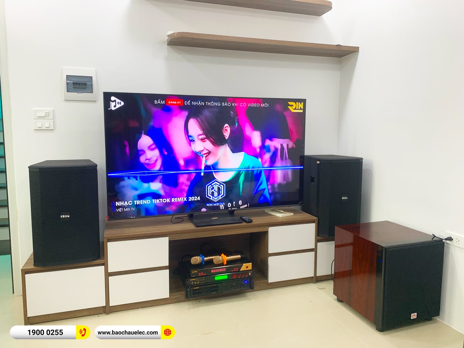 Lắp đặt dàn karaoke BIK hơn 45tr cho bác Phụng tại Hà Nội (BIK BSP 412II, VM820A, BPr-5600, SW815, BJ-U600) 