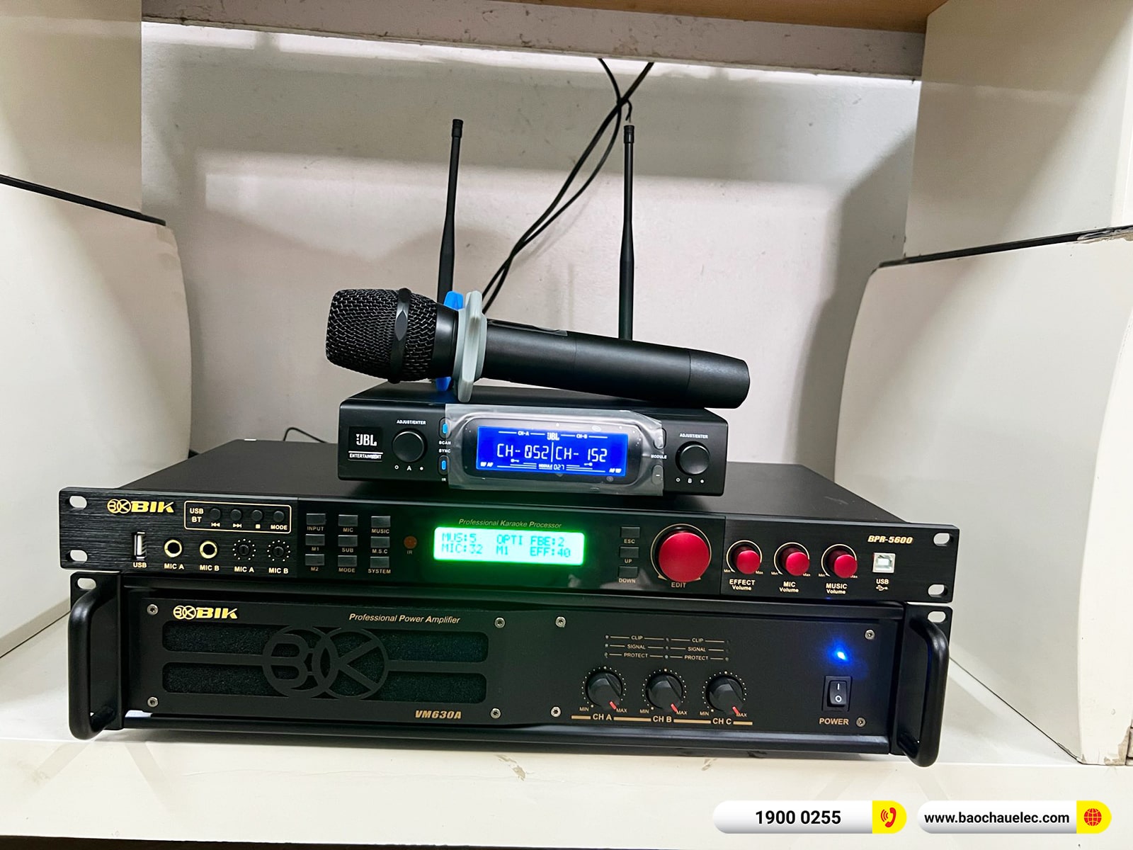 Lắp đặt dàn karaoke BIK hơn 47tr cho anh Đích tại Hưng Yên (BIK BSP 412II, VM630A, BPR-5600, BJ-W66 Plus, VM300)