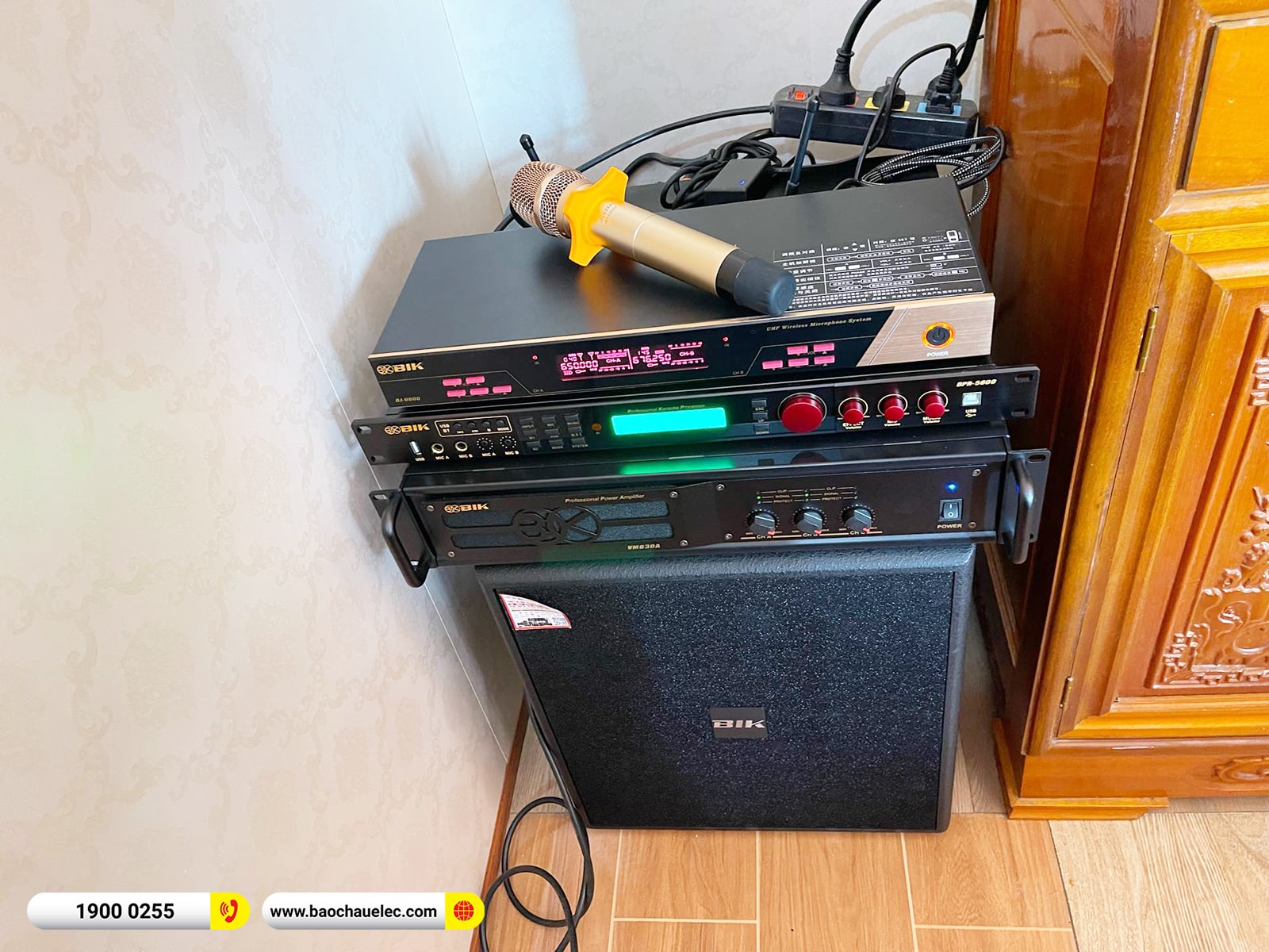 Lắp đặt dàn karaoke BIK hơn 47tr cho anh Thức tại Hải Phòng (BIK BSP 412II, VM630A, BPR-5600, BJ-W35, BJ-U600) 