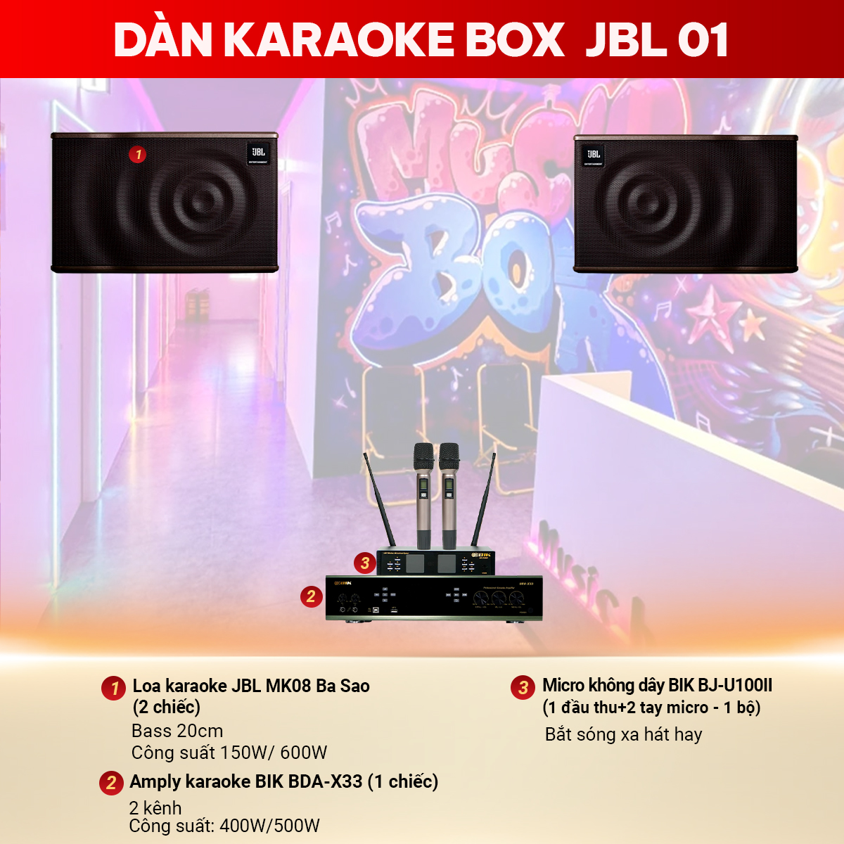 Dàn karaoke box JBL 01