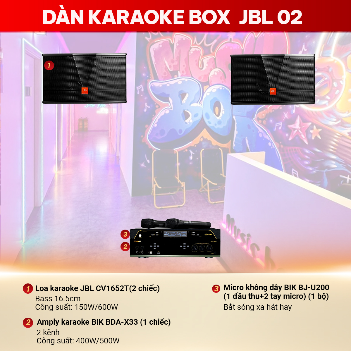 D&agrave;n karaoke box JBL 02