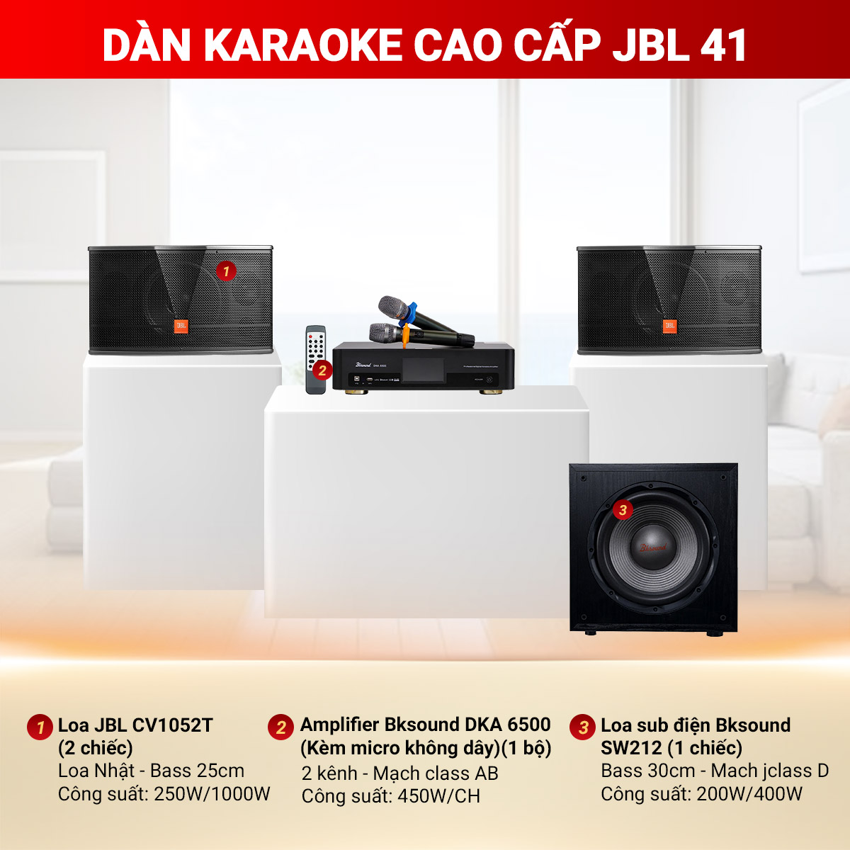 D&agrave;n karaoke cao cấp JBL 41