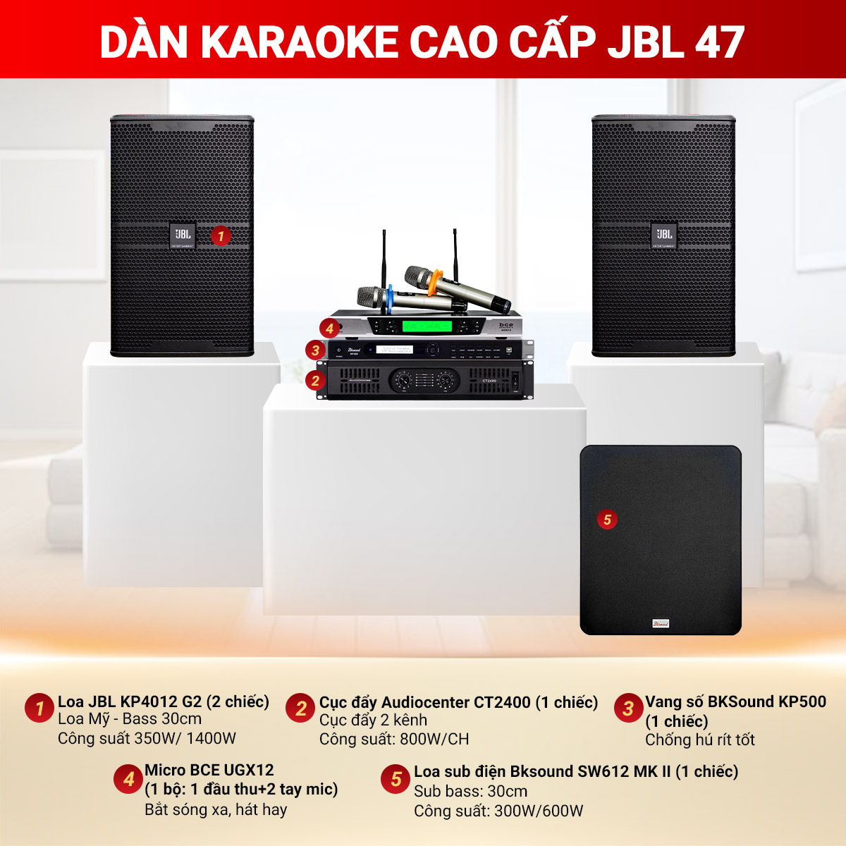 Dàn karaoke cao cấp JBL 47