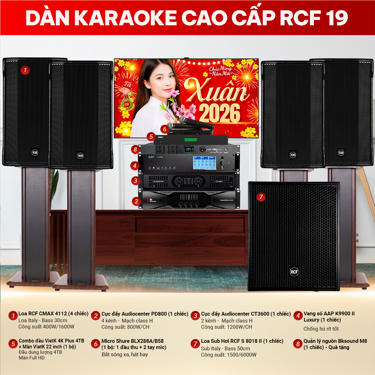 D&agrave;n karaoke cao cấp RCF 19