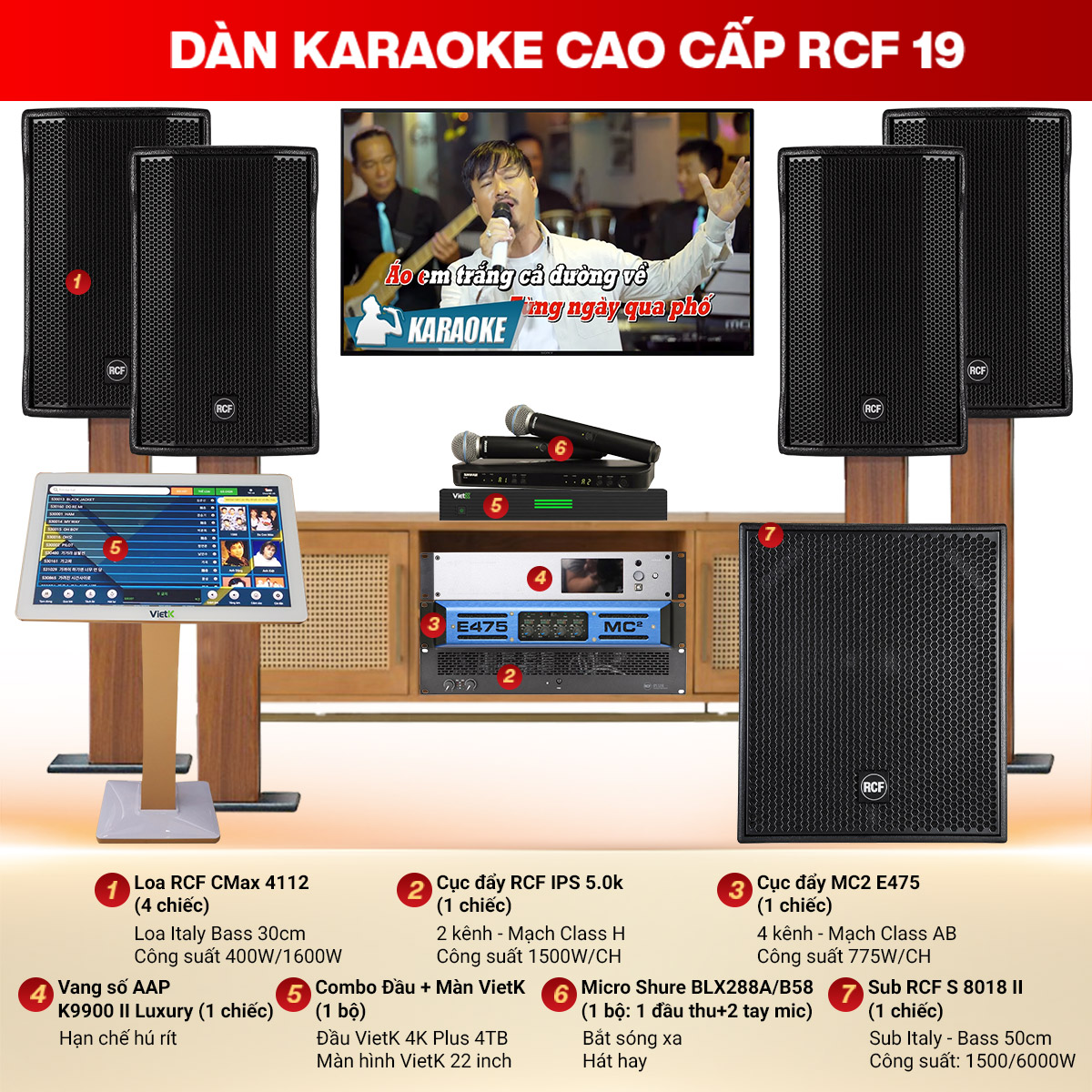 Dàn karaoke cao cấp RCF 19