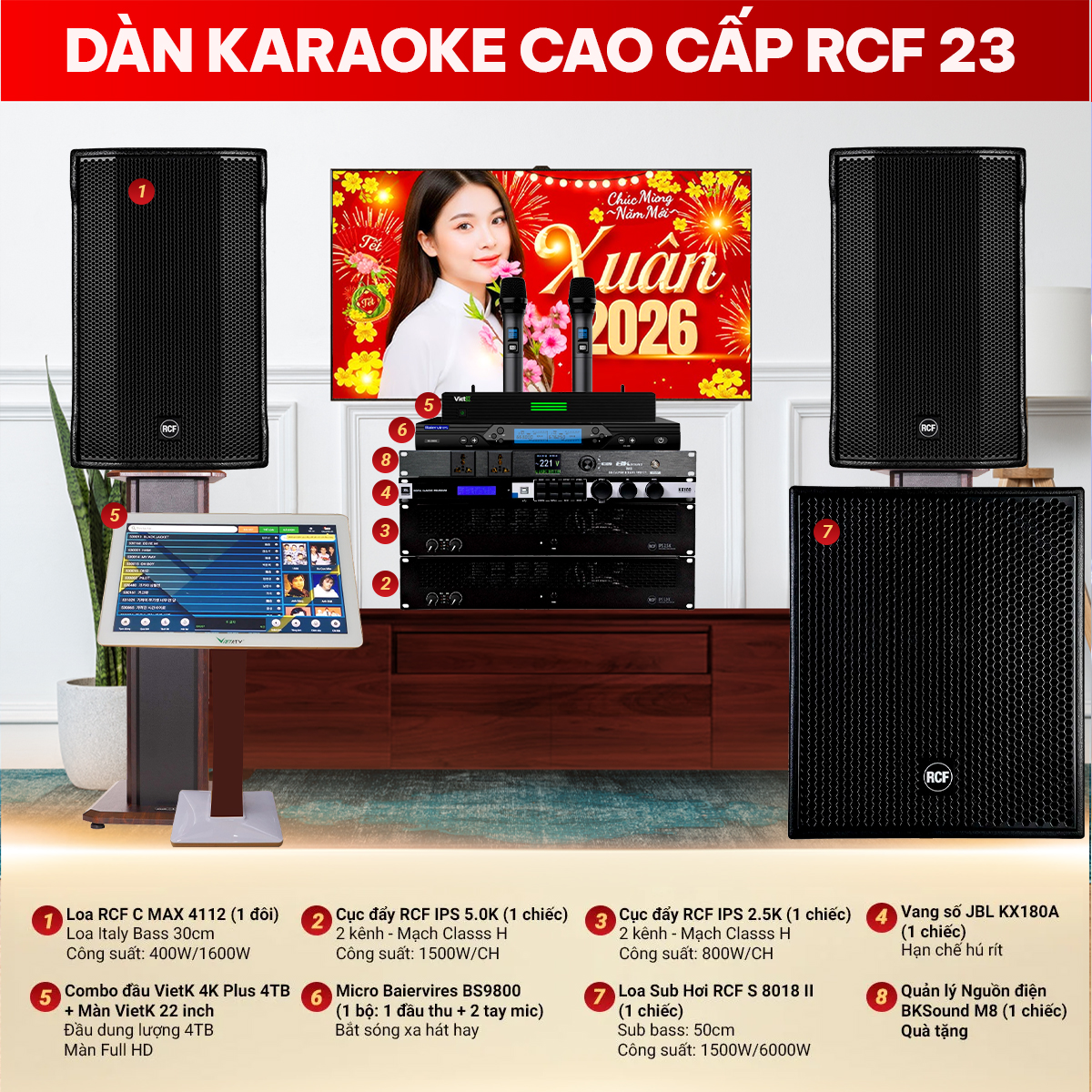 D&agrave;n karaoke cao cấp RCF 23