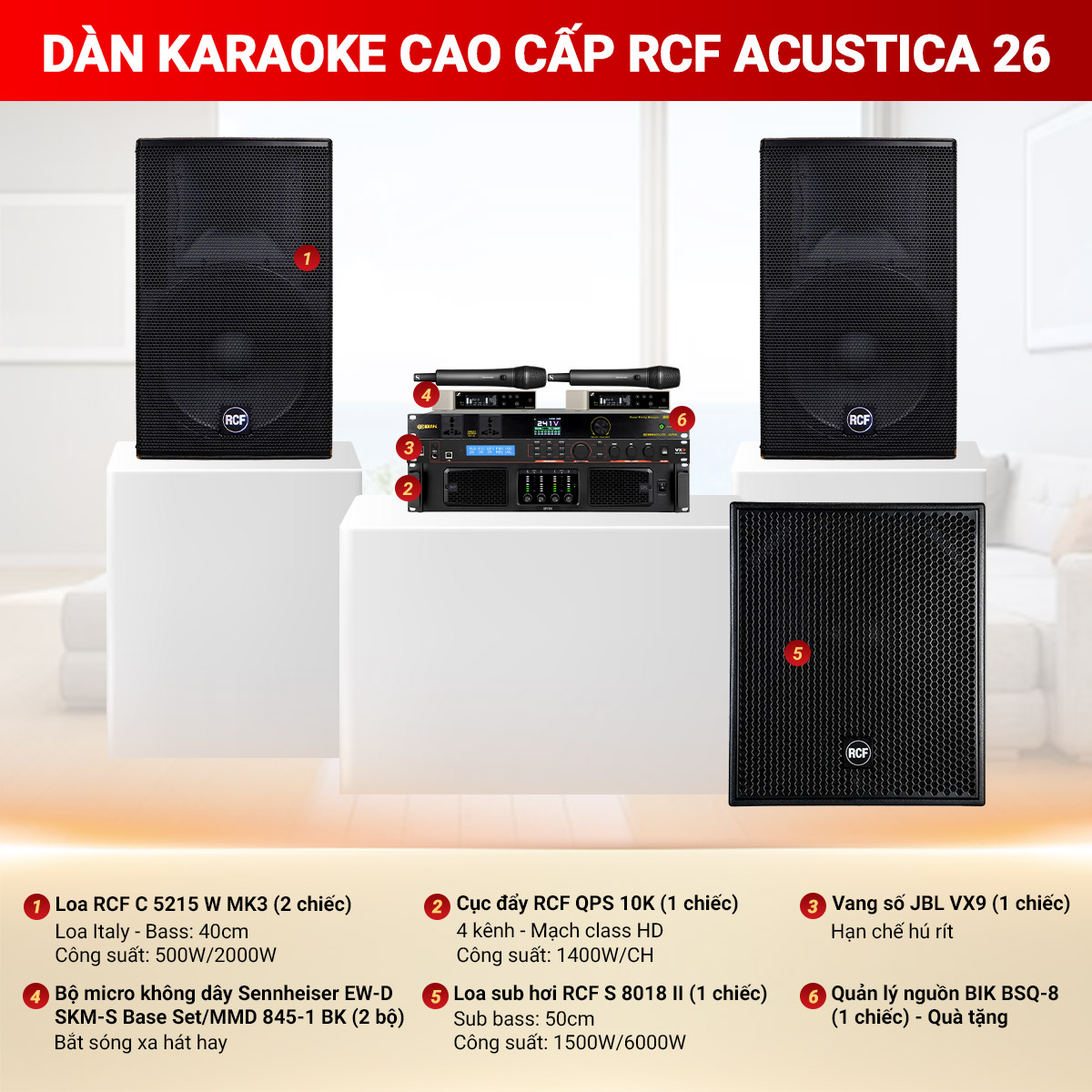 Dàn karaoke cao cấp RCF Acustica 26