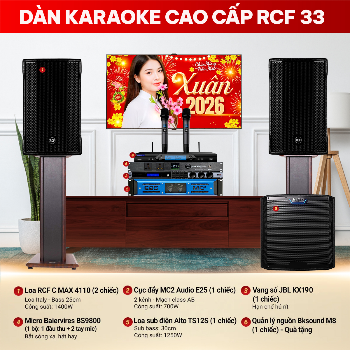 D&agrave;n karaoke cao cấp RCF 33