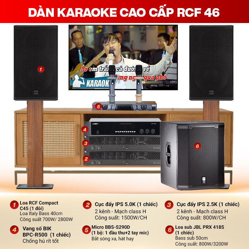 Dàn karaoke cao cấp RCF 46