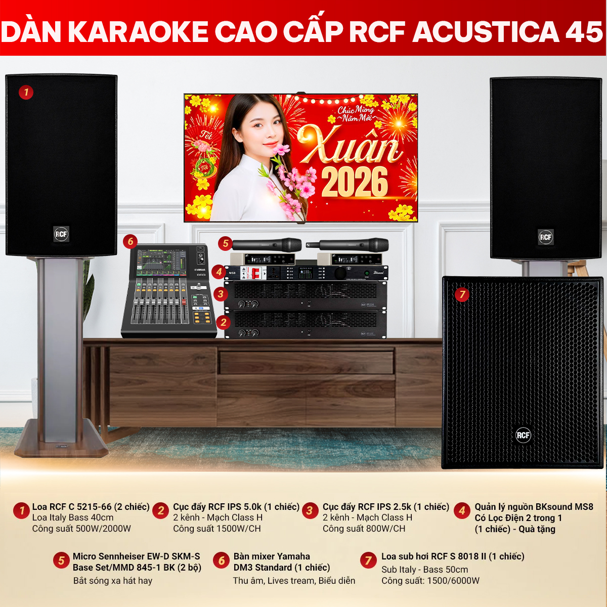 Dàn karaoke cao cấp RCF Acustica 45