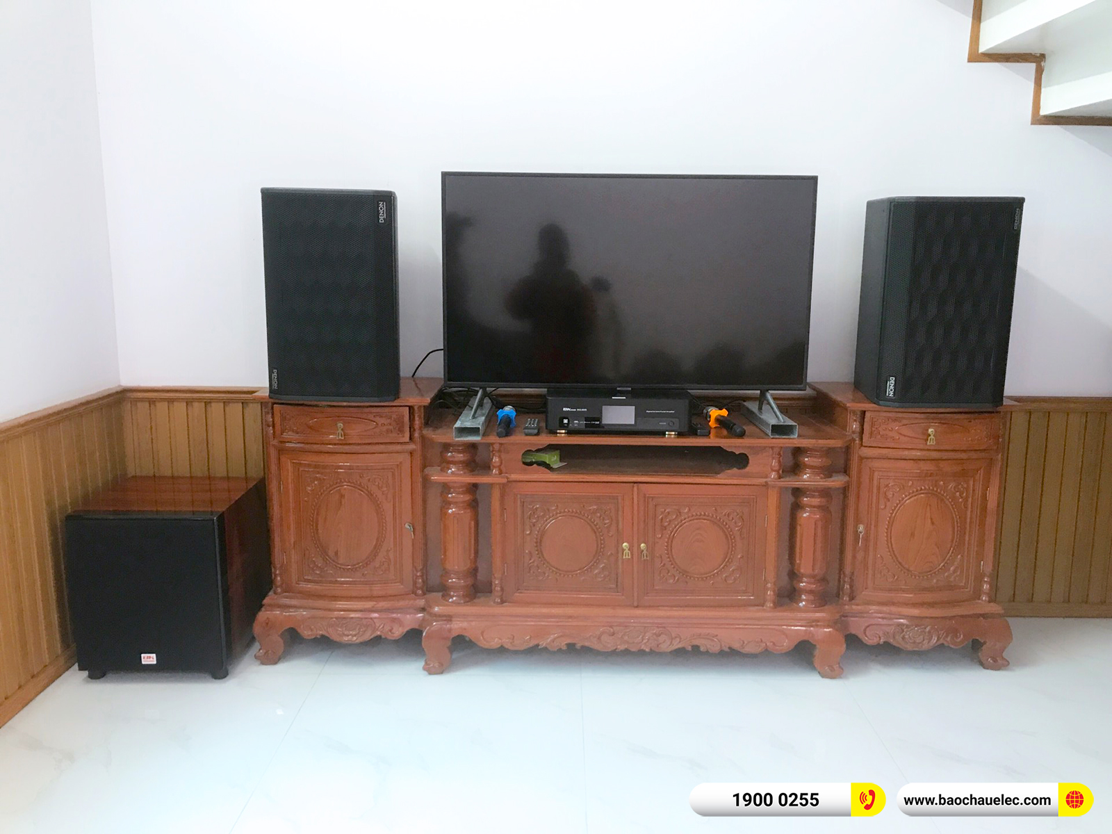 Lắp đặt dàn karaoke Denon hơn 33tr cho anh Thao tại Thái Bình (Denon Pro DP-312, BKSound DKA 8500, SW815)