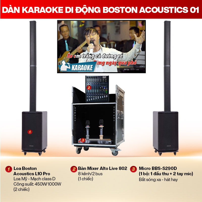 Dàn Karaoke Di Động Boston Acoustics 01