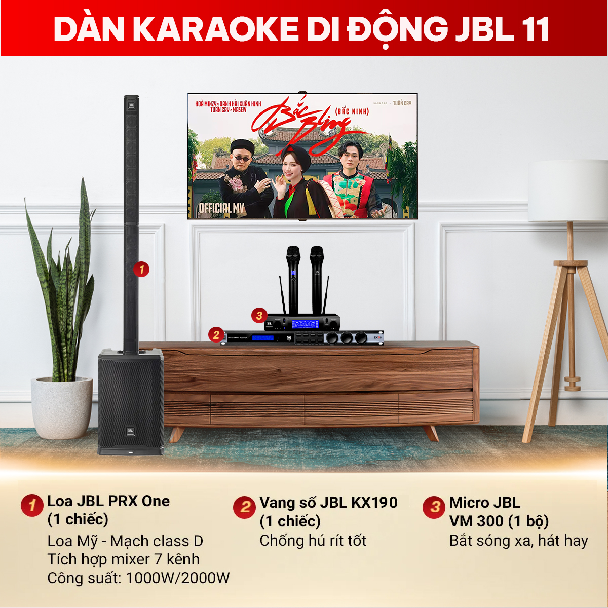 D&agrave;n karaoke di động JBL 11