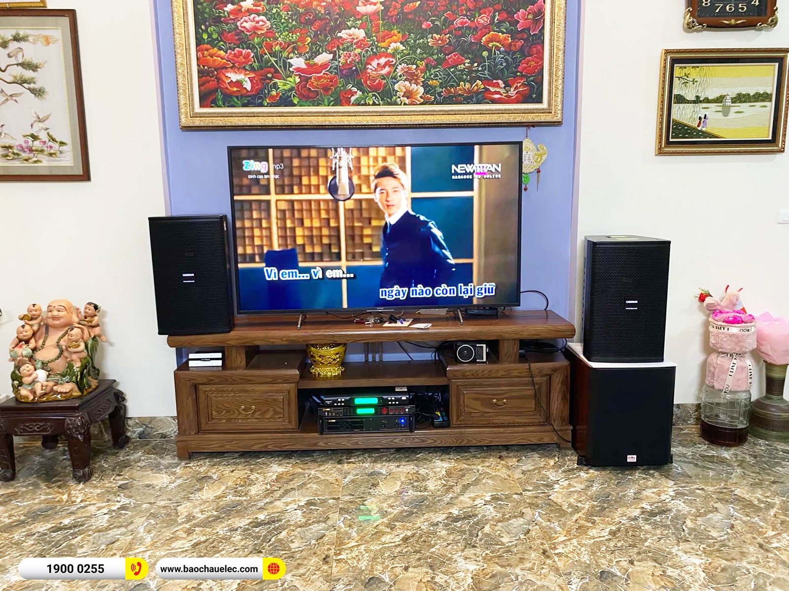 Lắp đặt dàn karaoke Domus hơn 37tr cho anh Hà tại Hà Nội (Domus DP6120 Max, VM620A, BPR-5600, SW612, M300)