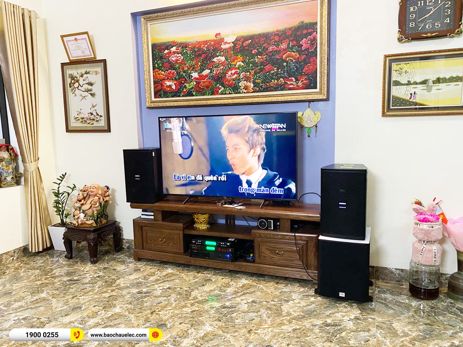 Lắp đặt dàn karaoke Domus hơn 37tr cho anh Hà tại Hà Nội (Domus DP6120 Max, VM620A, BPR-5600, SW612, M300)