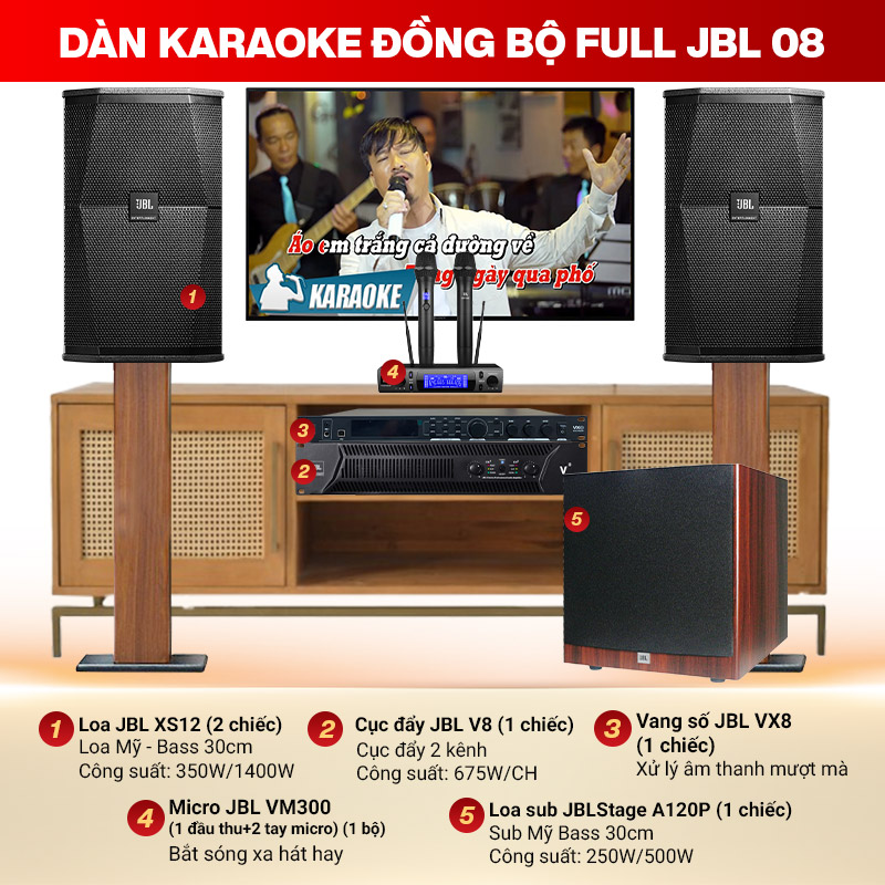 Dàn karaoke đồng bộ full JBL 08