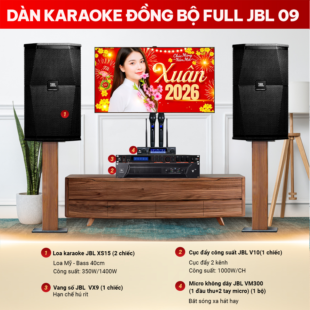 Dàn karaoke đồng bộ full JBL 09
