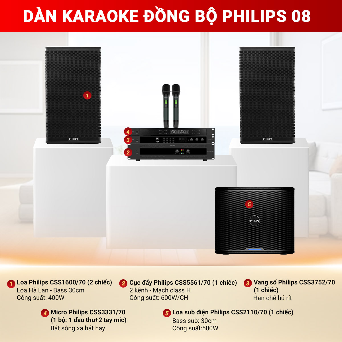 D&agrave;n karaoke đồng bộ Philips 08
