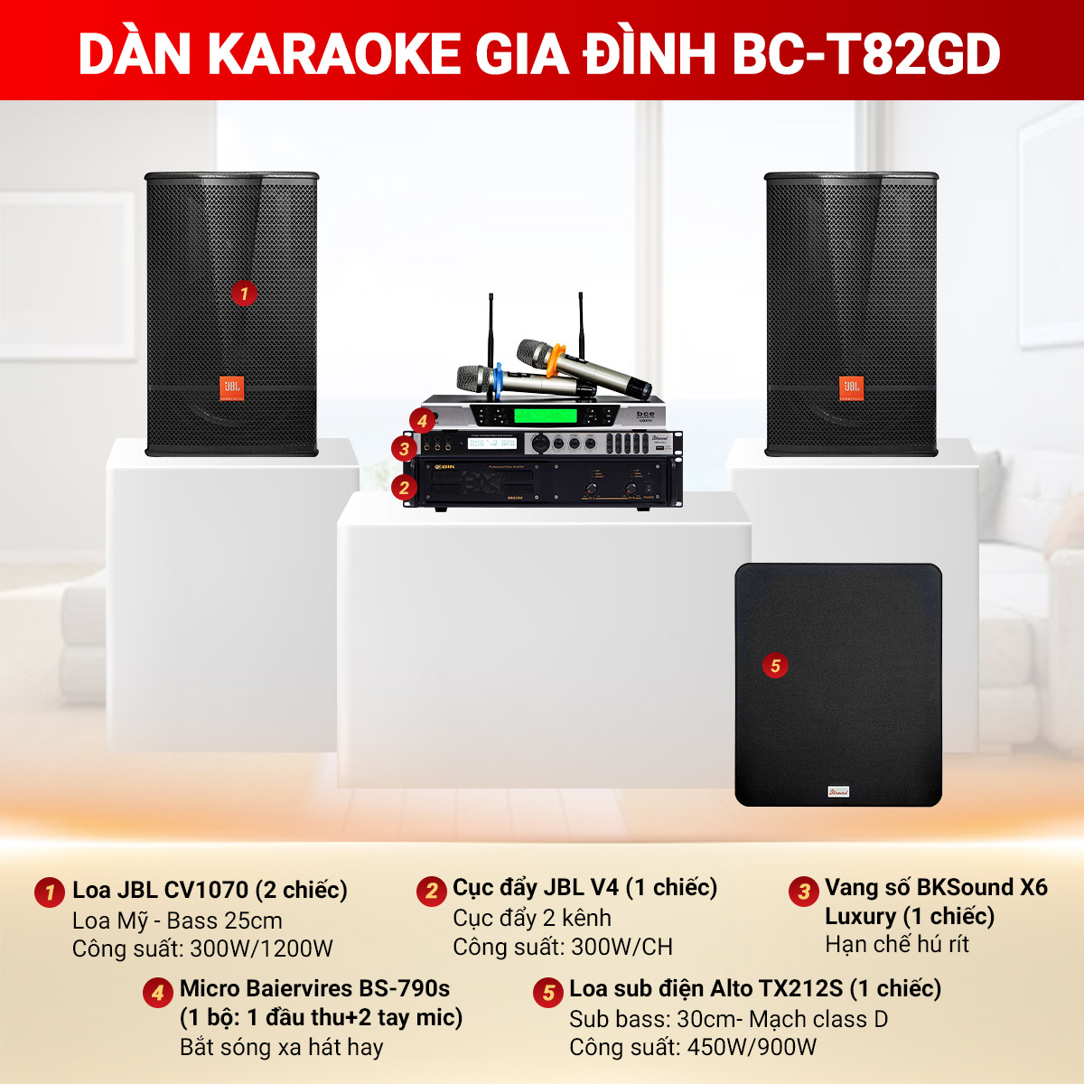 Dàn karaoke gia đình BC-T82GD