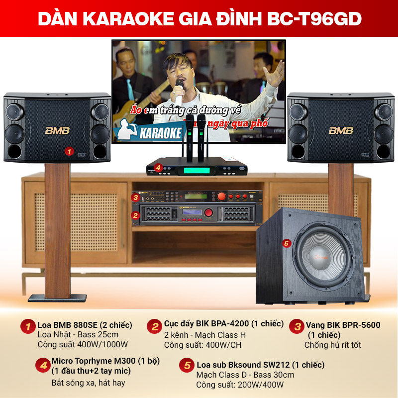 dàn karaoke gia đình BC-T96GD