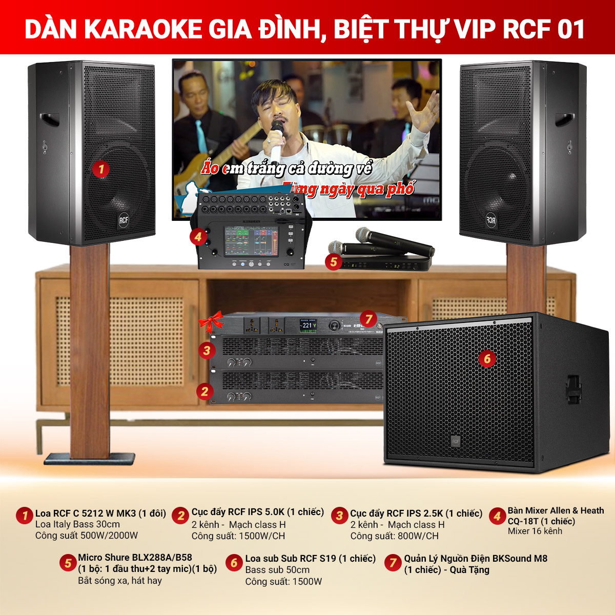 Dàn karaoke gia đình, biệt thự VIP RCF 01