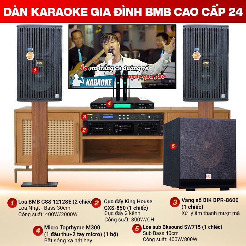 Dàn karaoke gia đình BMB Cao Cấp 24