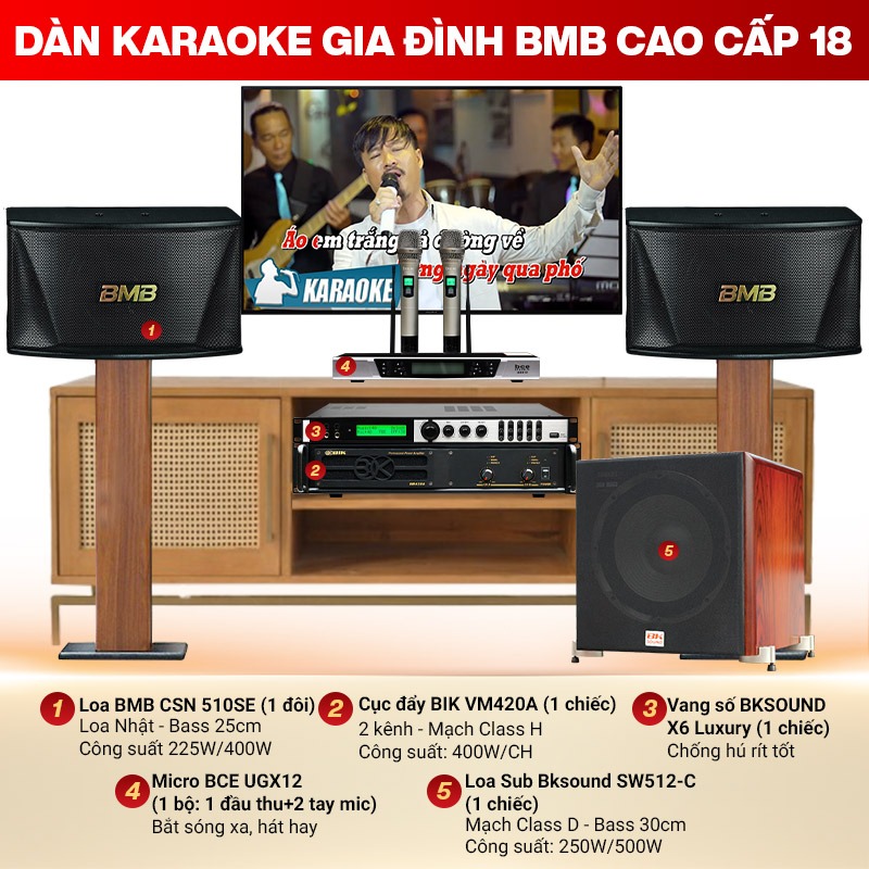 Dàn karaoke gia đình BMB cao cấp 18