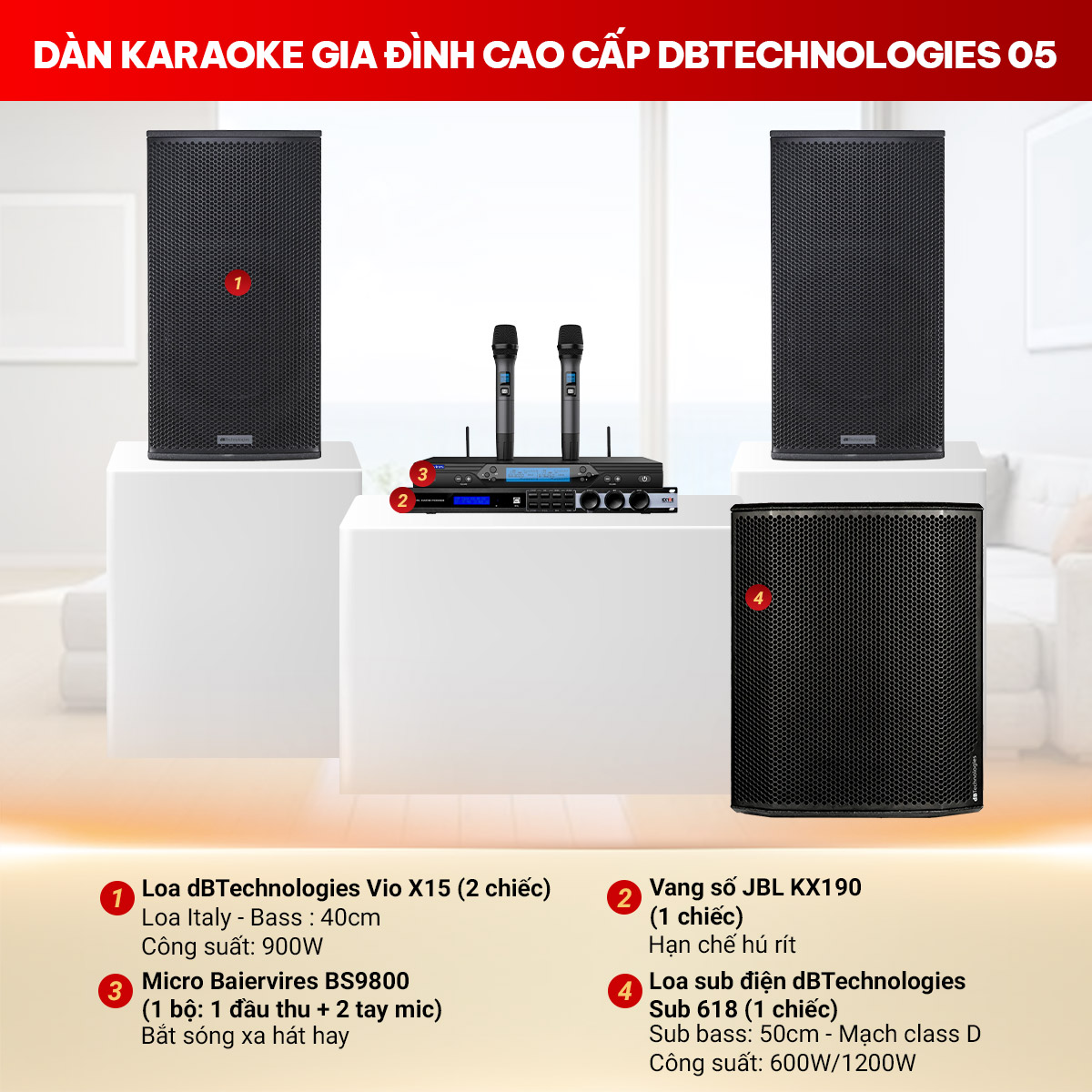 D&agrave;n karaoke gia đ&igrave;nh cao cấp dBTechnologies 05