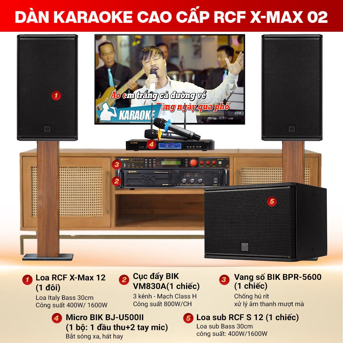 Dàn Karaoke Cao Cấp RCF X-MAX 02