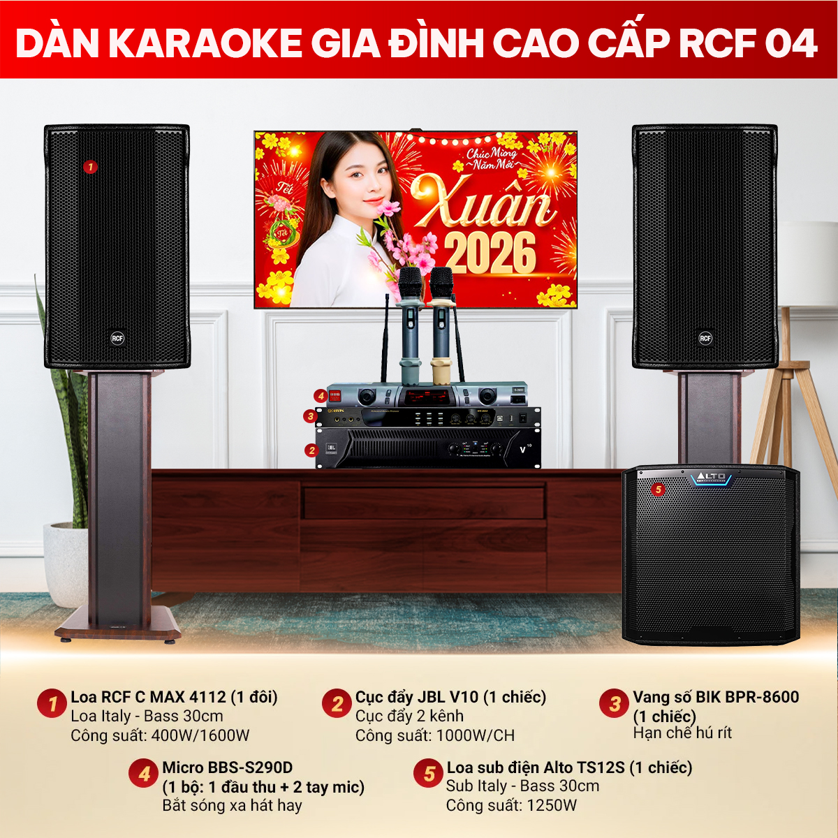 Dàn karaoke gia đình cao cấp RCF 04