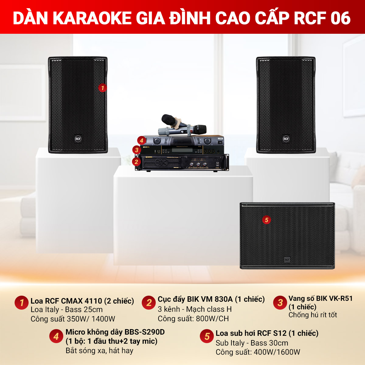 dàn karaoke gia đình cao cấp RCF 06