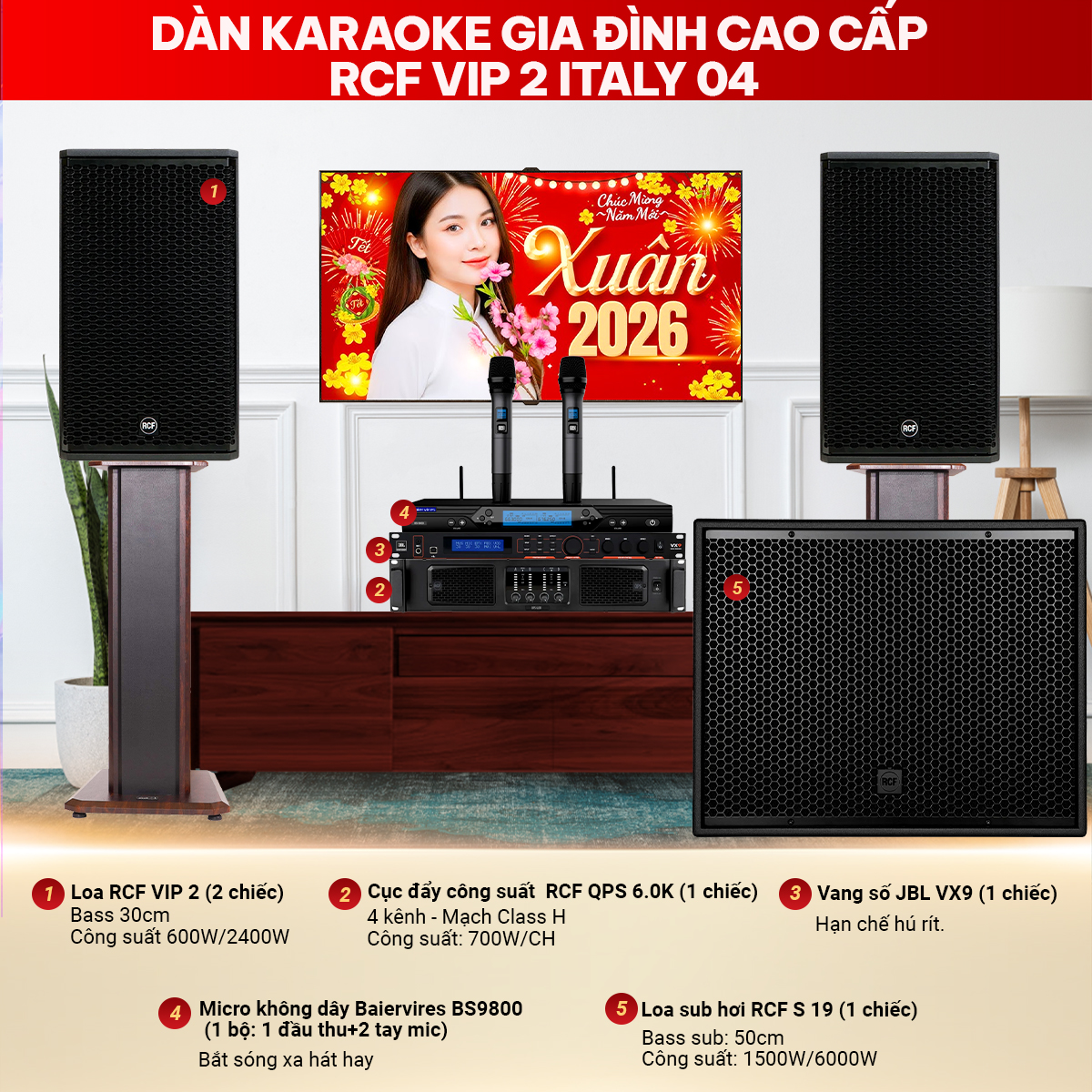 Dàn karaoke gia đình cao cấp RCF VIP 2 Italy 04