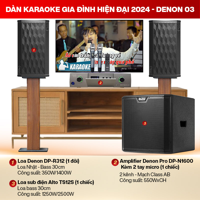 Dàn karaoke gia đình hiện đại 2024 - Denon 03