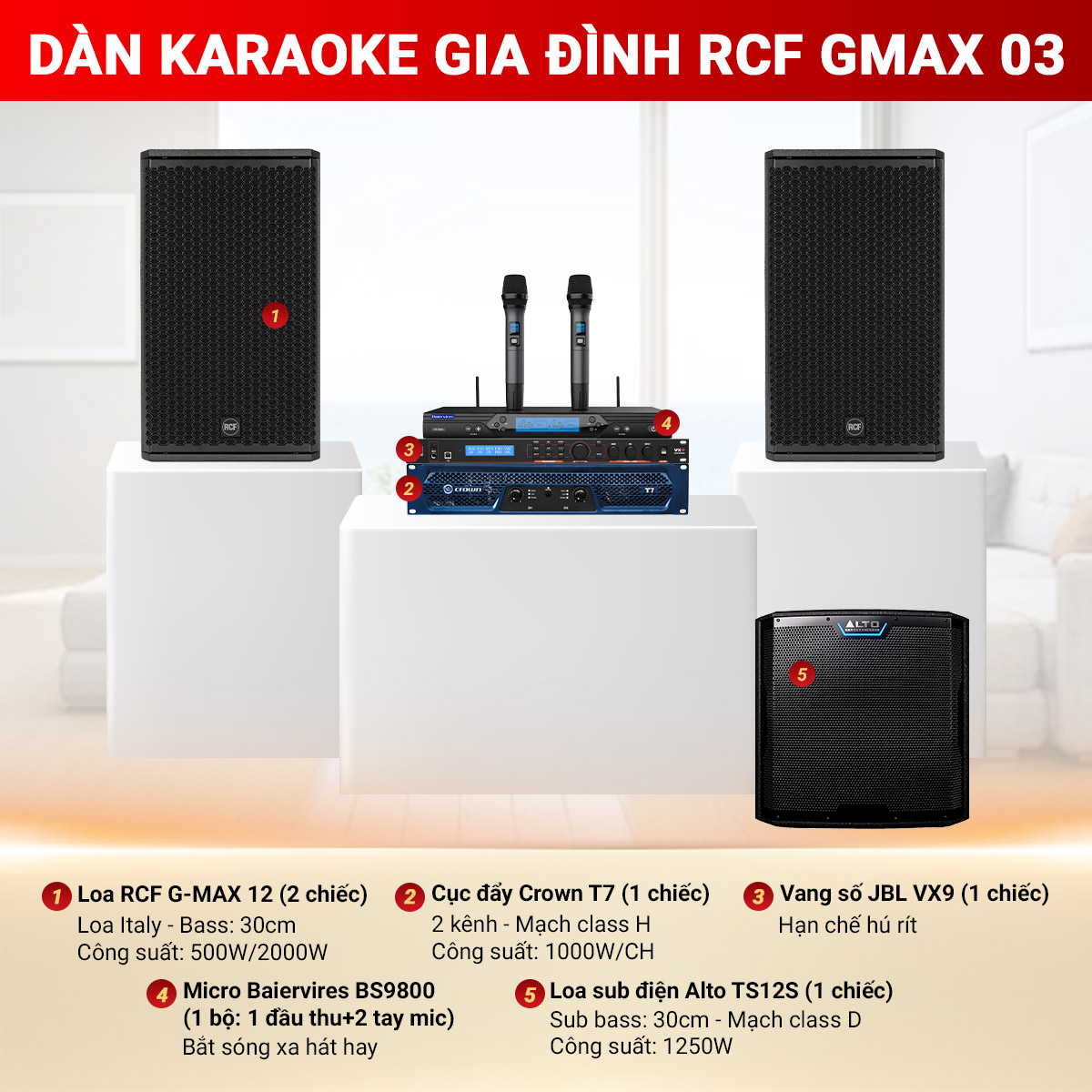 d&agrave;n karaoke gia đ&igrave;nh RCF GMAX 03