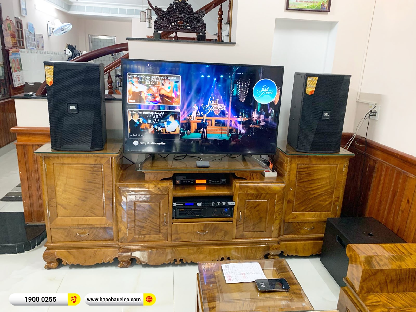 Lắp đặt dàn karaoke JBL hơn 50tr cho anh Sinh tại Đà Nẵng (JBL KPS2, VM620A, KX180A, TX212S, BBS W500)