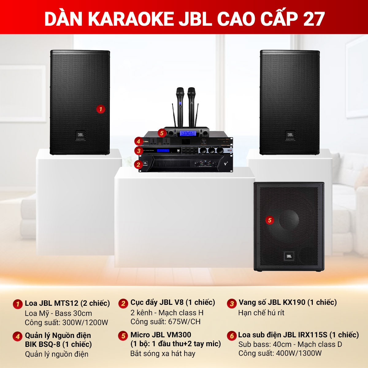 D&agrave;n karaoke JBL cao cấp 27