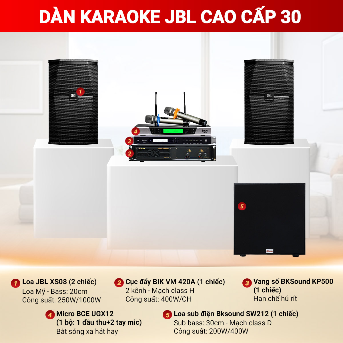 Dàn karaoke JBL cao cấp 30