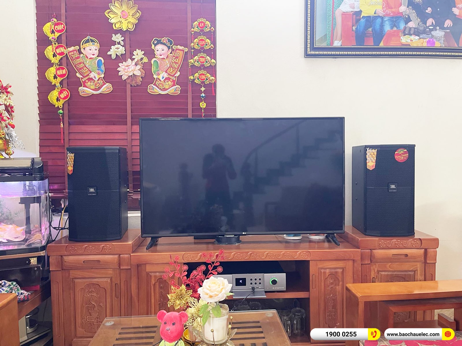 Lắp đặt dàn karaoke JBL hơn 36tr cho chị Hoàn tại Hà Nội (JBL XS12, Denon Pro-DP 1600)