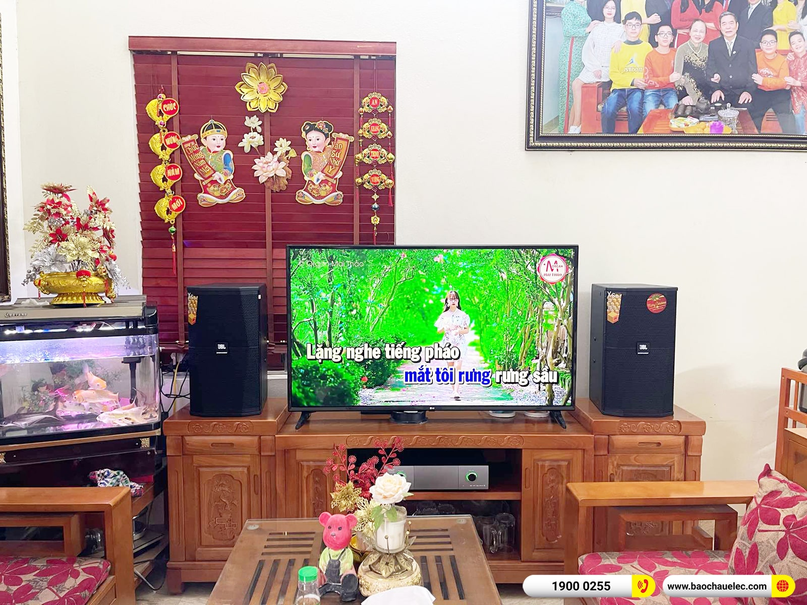 Lắp đặt dàn karaoke JBL hơn 36tr cho chị Hoàn tại Hà Nội (JBL XS12, Denon Pro-DP 1600)