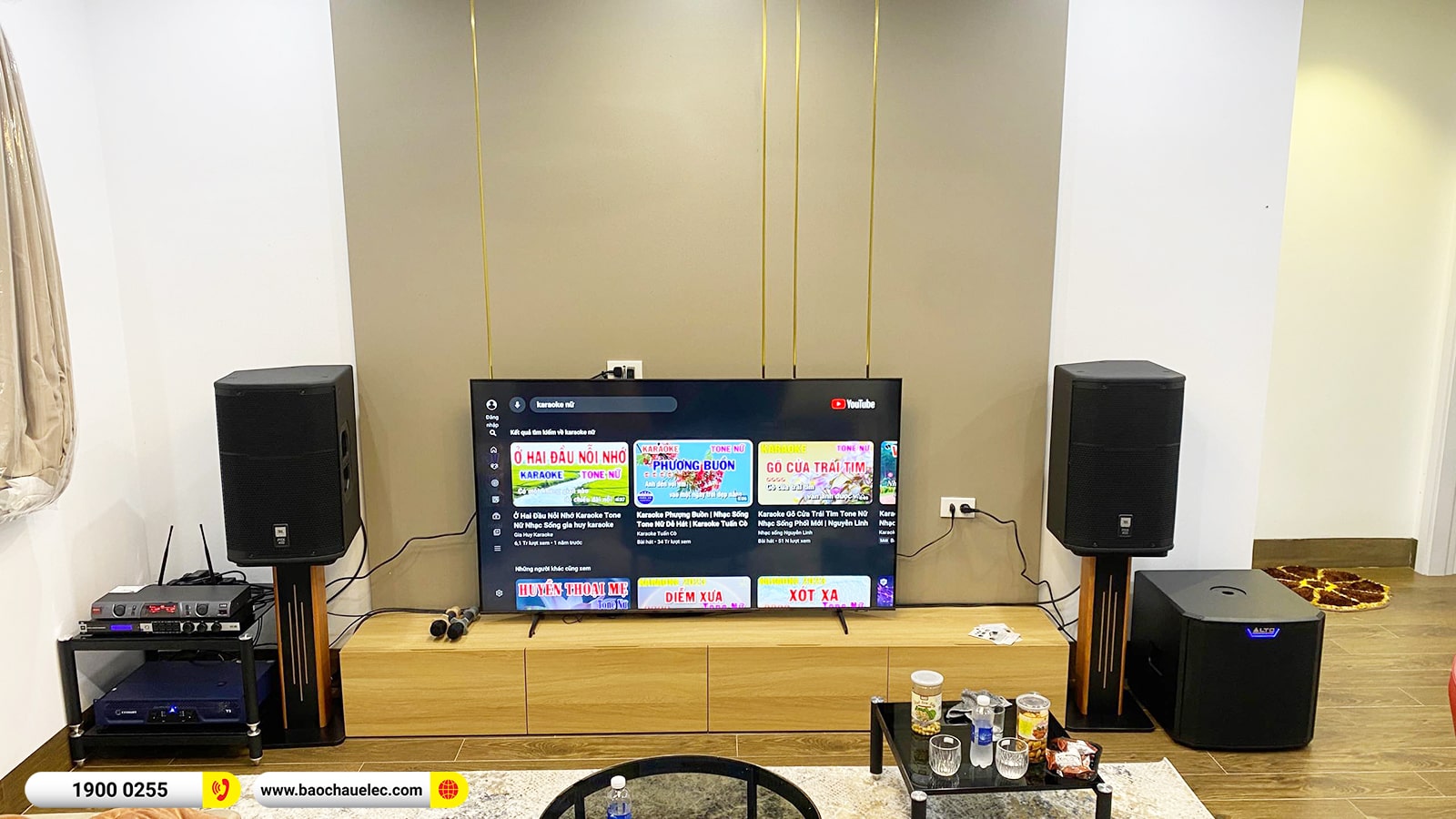 Lắp đặt dàn karaoke JBL gần 85tr cho chị Xuân tại Hải Phòng (JBL PRM 412M, Crown T5, KX180A, TS12S, BBS S290D) 