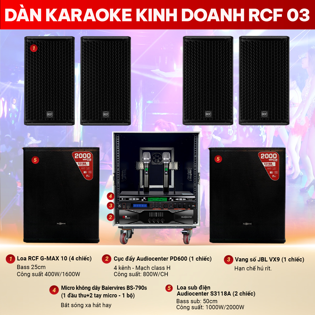 D&agrave;n karaoke kinh doanh RCF 03