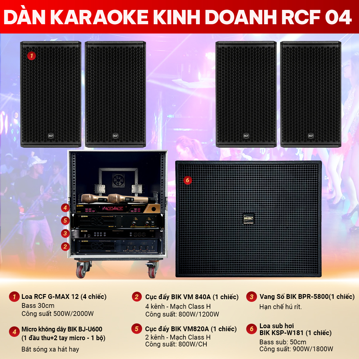 dàn karaoke kinh doanh RCF 04