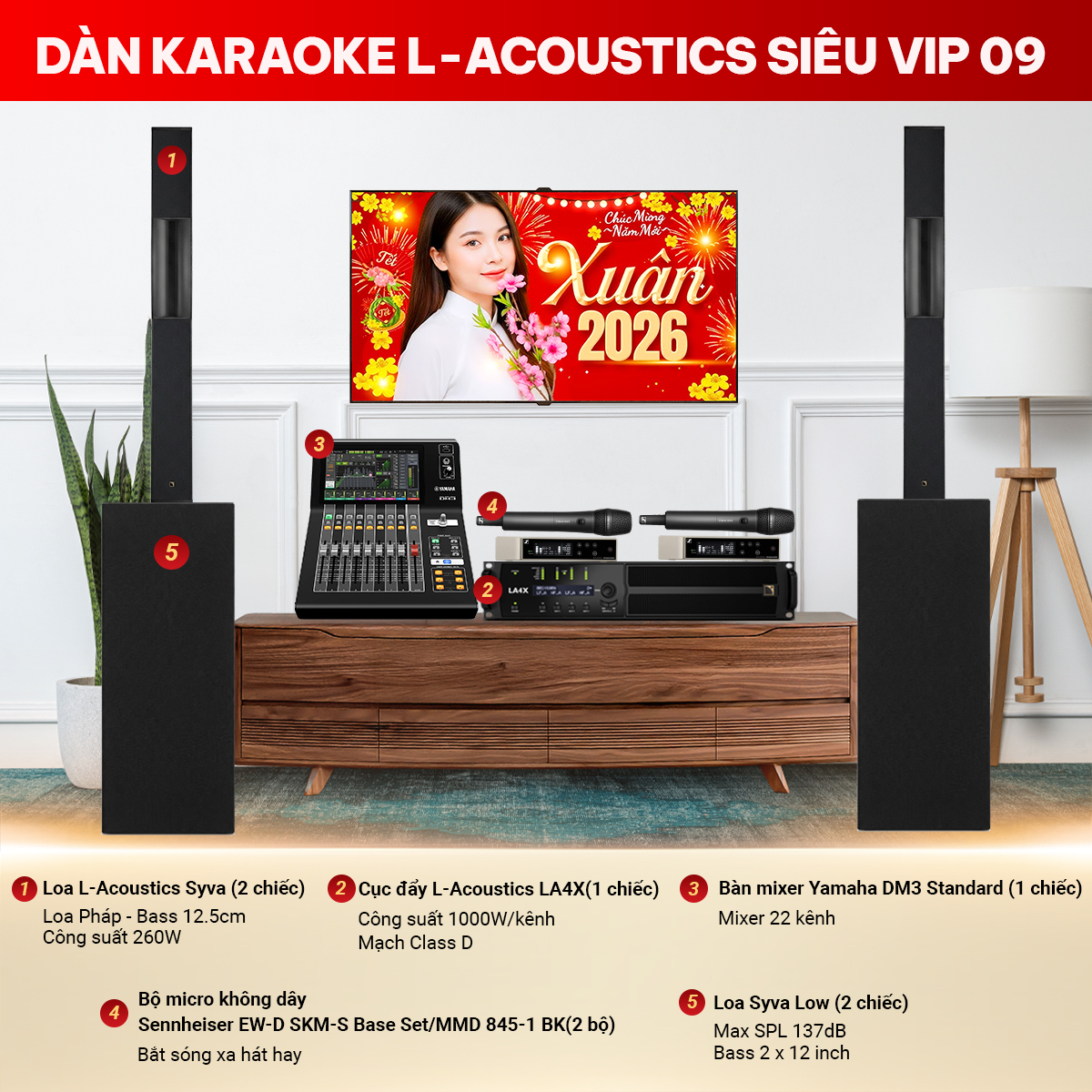 D&agrave;n karaoke L-Acoustics Si&ecirc;u VIP 09