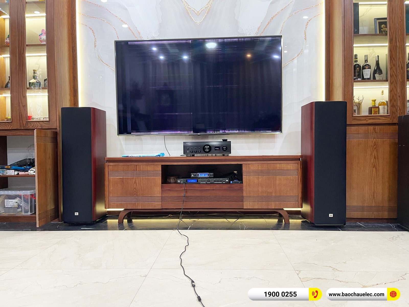 Lắp đặt dàn karaoke, nghe nhạc JBL hơn 96tr cho anh Hoàng tại Hải Phòng (JBL Studio 698, PMA 1700NE, JBL VX8, VM300) 