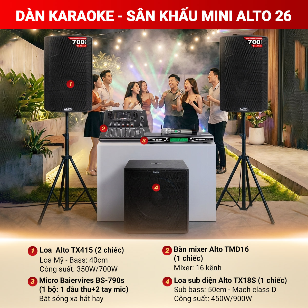 Dàn karaoke - sân khấu Mini Alto 26