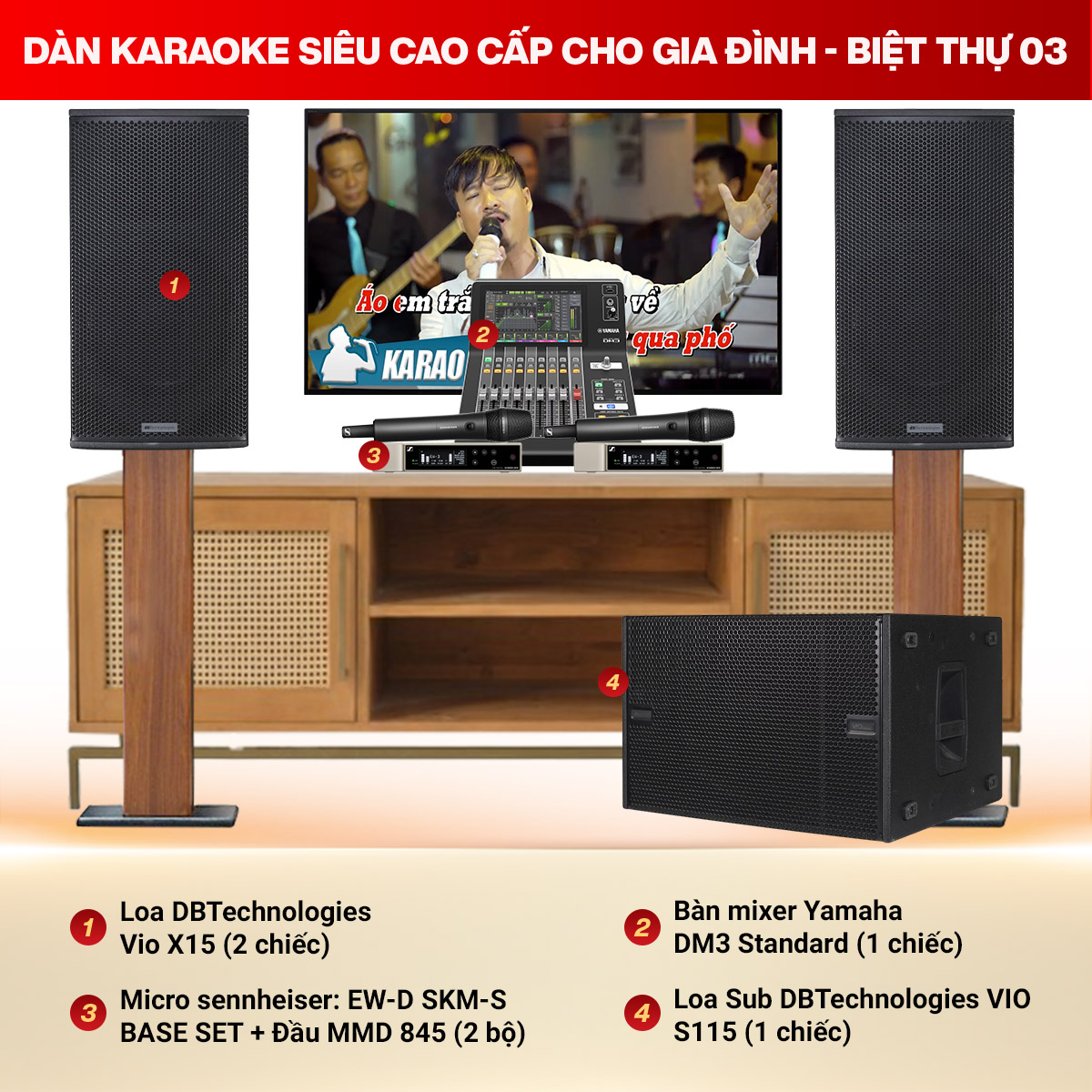 Dàn Karaoke Siêu Cao Cấp Cho Gia Đình - Biệt Thự 03