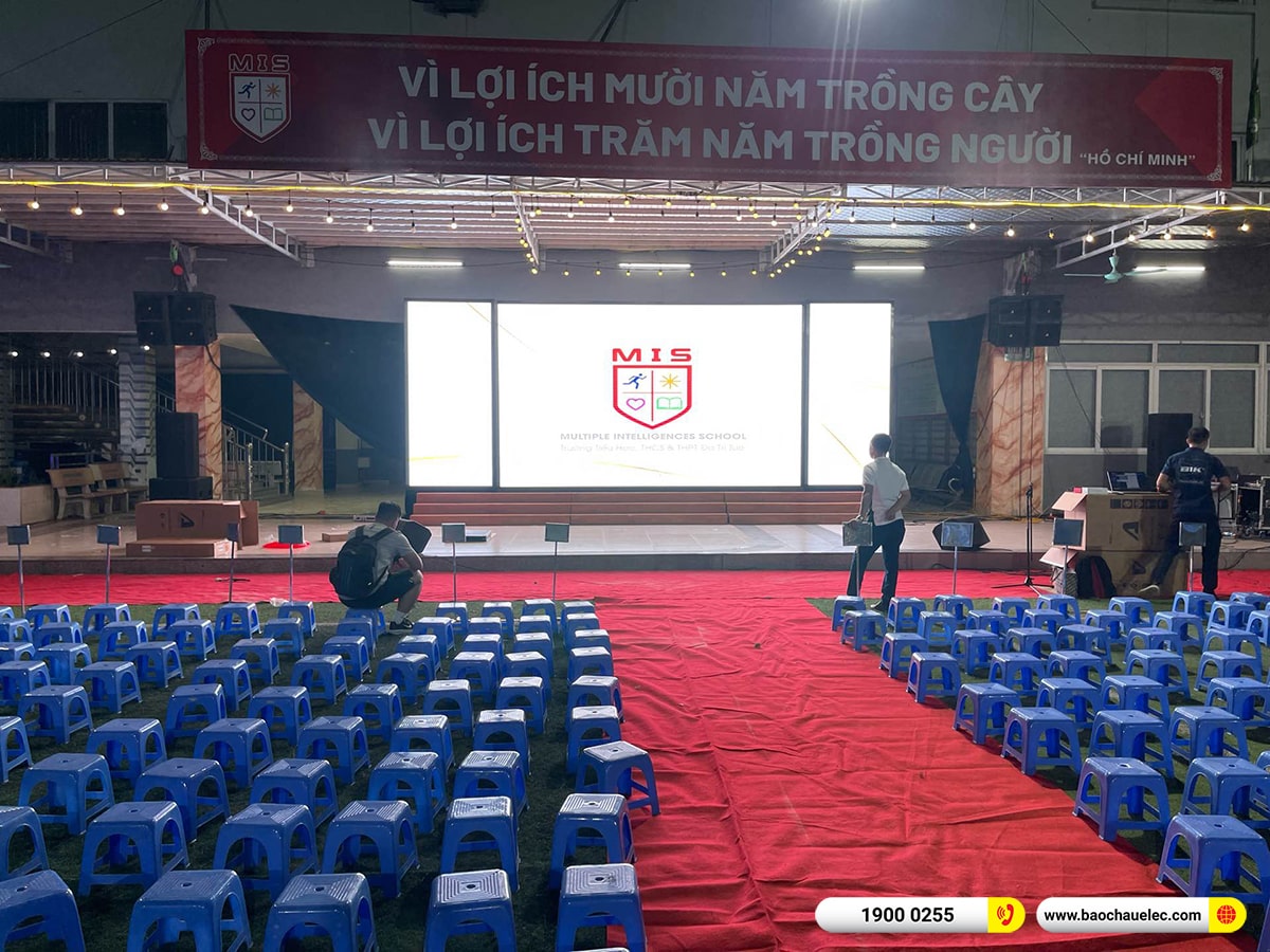 Lắp đặt dàn Line Array Actpro sự kiện, sân khấu cho Trường PT liên cấp Đa Trí Tuệ MIS tại Hà Nội 